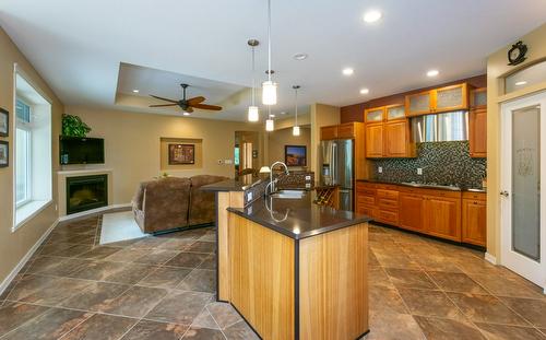 2638 Centennial Drive, Blind Bay, BC - Indoor Photo Showing Kitchen With Fireplace