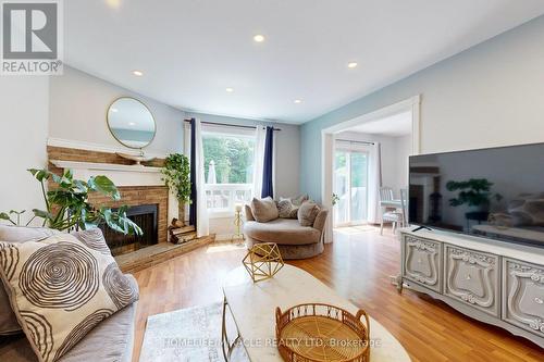 1593 Geta Circle, Pickering, ON - Indoor Photo Showing Living Room With Fireplace