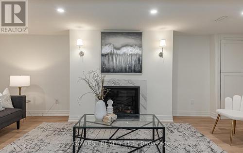 37 Cotman Crescent, Toronto, ON - Indoor Photo Showing Living Room With Fireplace