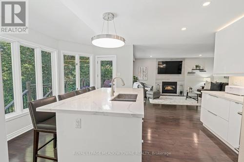 67 Mary Street, Halton Hills, ON - Indoor Photo Showing Kitchen With Fireplace