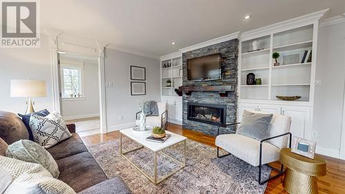 104 Summit Drive, Paradise, NL - Indoor Photo Showing Living Room With Fireplace