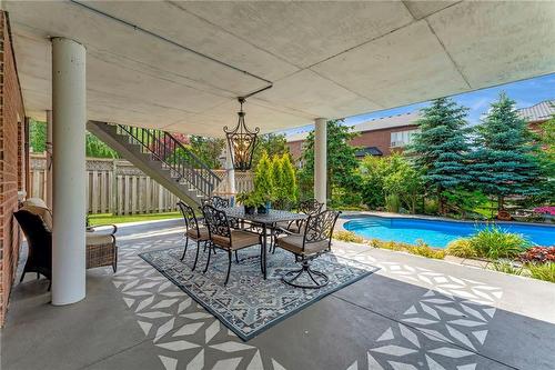 covered porch - 55 Elodia Court, Hamilton, ON - Outdoor With In Ground Pool With Deck Patio Veranda