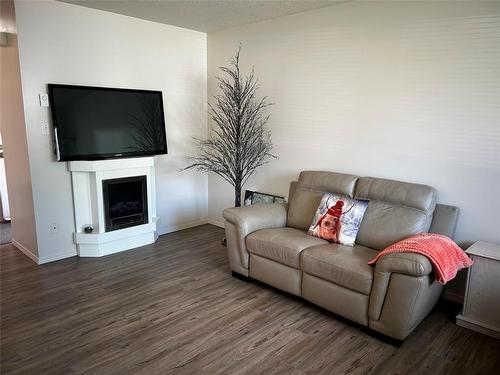 434 8Th Street, Brandon, MB - Indoor Photo Showing Living Room With Fireplace