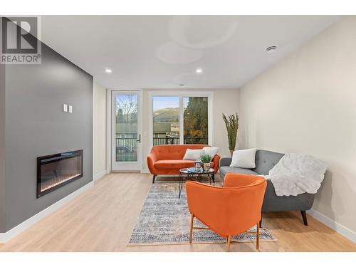 Living Area. - 3907 26 Street Unit# 2, Vernon, BC - Indoor Photo Showing Living Room With Fireplace