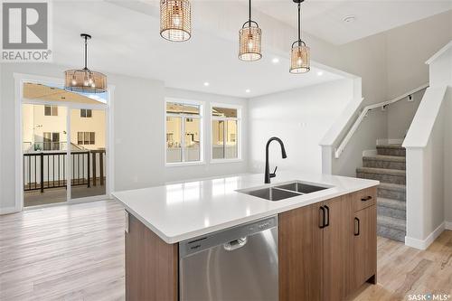 3123 Green Stone Road, Regina, SK - Indoor Photo Showing Kitchen With Double Sink With Upgraded Kitchen