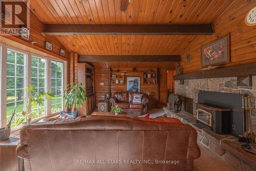 729 County Rd 49, Kawartha Lakes, ON - Indoor With Fireplace