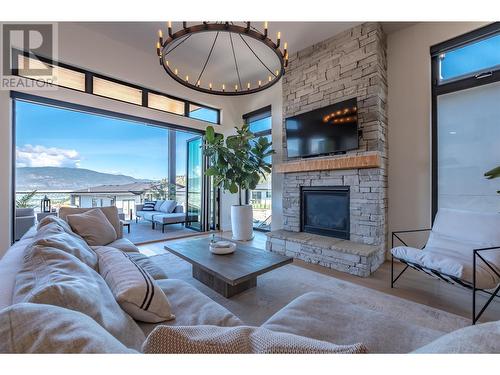 120 Fawn Court, Penticton, BC - Indoor Photo Showing Living Room With Fireplace