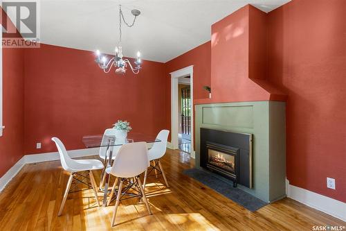 1028 Aird Street, Saskatoon, SK - Indoor Photo Showing Dining Room With Fireplace