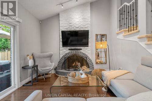 23 West Borough Street, Markham, ON - Indoor Photo Showing Living Room With Fireplace