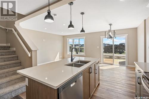 2973 Green Stone Road, Regina, SK - Indoor Photo Showing Kitchen With Double Sink With Upgraded Kitchen