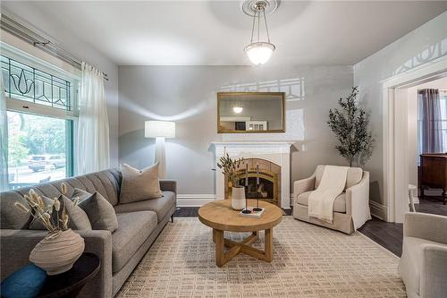 90 Blake Street, Hamilton, ON - Indoor Photo Showing Living Room With Fireplace