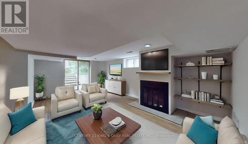 137 Lawrence Avenue E, Toronto, ON - Indoor Photo Showing Living Room With Fireplace