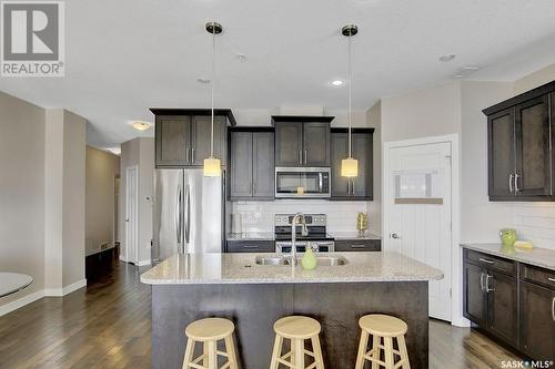 707 2055 Rose Street, Regina, SK - Indoor Photo Showing Kitchen With Stainless Steel Kitchen With Upgraded Kitchen