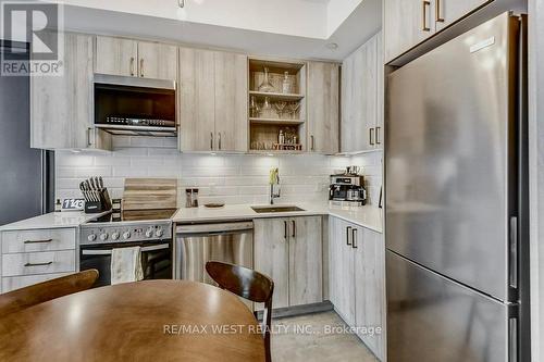 409 - 50 George Butchart Drive, Toronto, ON - Indoor Photo Showing Kitchen With Stainless Steel Kitchen With Upgraded Kitchen