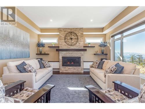 1356 Mine Hill Drive, Kelowna, BC - Indoor Photo Showing Living Room With Fireplace