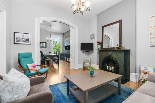 30 Blythe Street, Hamilton, ON - Indoor Photo Showing Living Room With Fireplace