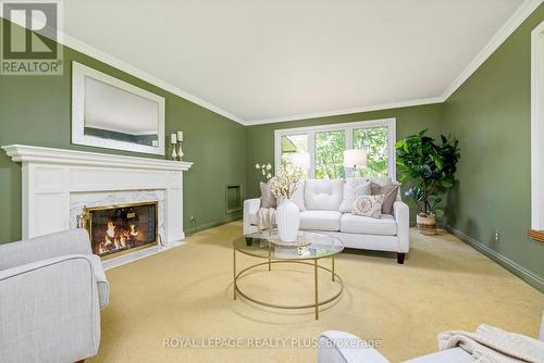 12284 Eighth Line, Halton Hills, ON - Indoor Photo Showing Living Room With Fireplace