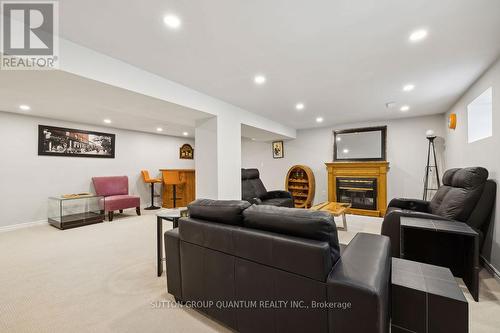 208 Glen Oak Drive, Oakville, ON - Indoor Photo Showing Basement With Fireplace