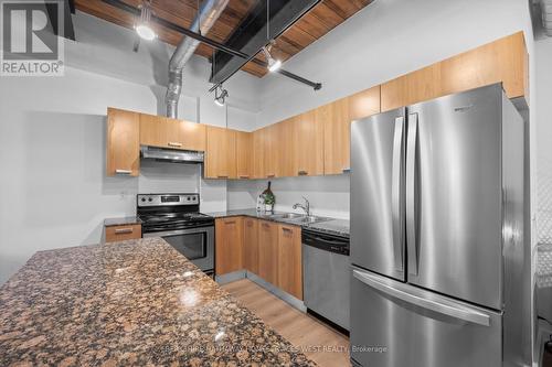 207 - 43 Hanna Avenue, Toronto, ON - Indoor Photo Showing Kitchen With Double Sink