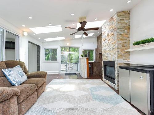 2477 Islington Ave, Toronto, ON - Indoor Photo Showing Living Room With Fireplace