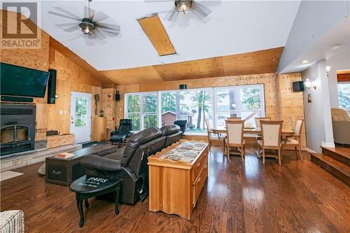 298 Whippoorwill Road, Alban, ON - Indoor Photo Showing Living Room With Fireplace