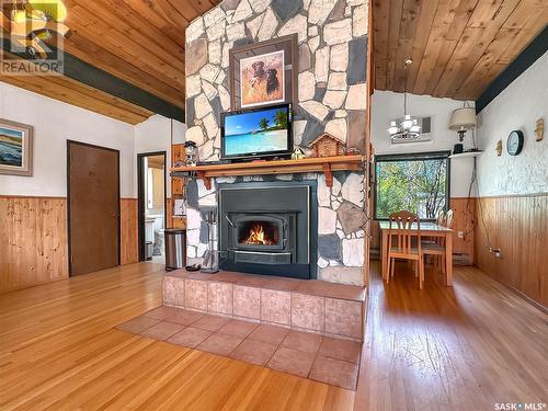 Crescent Heights Place, Martins Lake, Leask Rm No. 464, SK - Indoor Photo Showing Living Room With Fireplace