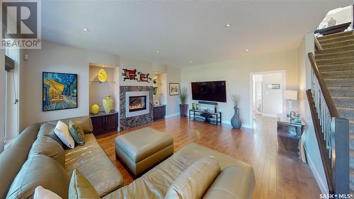 12119 Wascana Heights, Regina, SK - Indoor Photo Showing Living Room With Fireplace