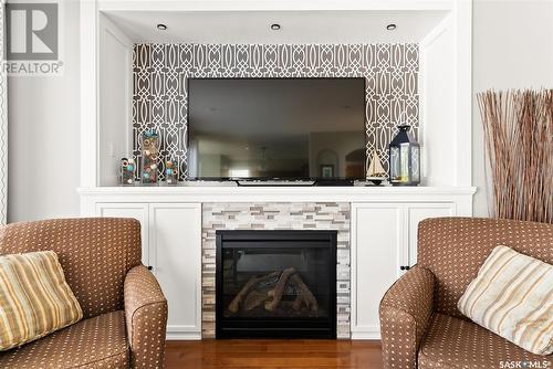 8085 Wascana Gardens Crescent, Regina, SK - Indoor Photo Showing Living Room With Fireplace