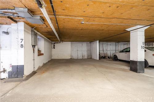 TWO underground parking spaces included - 150 Wilson Street W|Unit #305, Ancaster, ON - Indoor Photo Showing Garage