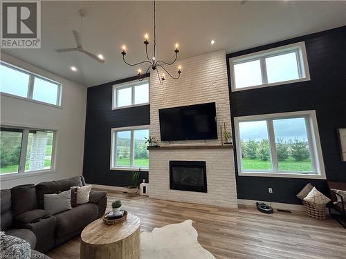 174088 Mulock Road, West Grey, ON - Indoor Photo Showing Living Room With Fireplace