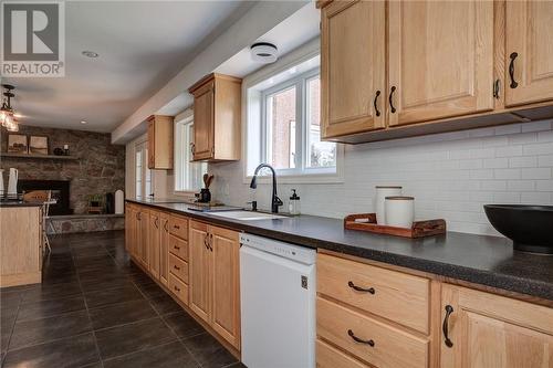 1060 Gravel Drive, Sudbury, ON - Indoor Photo Showing Kitchen With Fireplace