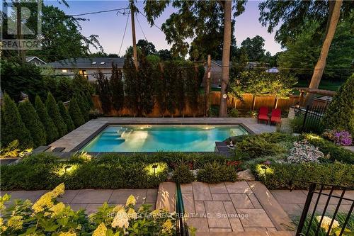 217 Poplar Drive, Burlington, ON - Outdoor With In Ground Pool With Deck Patio Veranda With Backyard