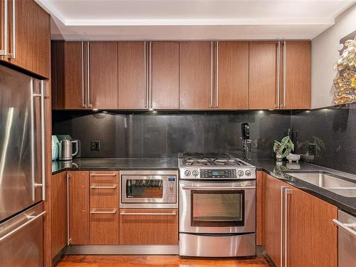 314-100 Saghalie Rd, Victoria, BC - Indoor Photo Showing Kitchen With Stainless Steel Kitchen