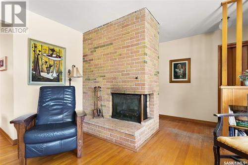 6 Langley Street, Regina, SK - Indoor Photo Showing Living Room With Fireplace