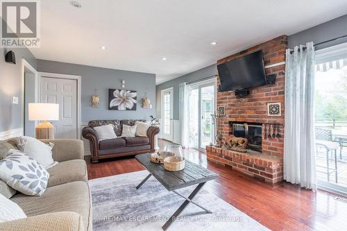 8735 Milburough Line, Milton, ON - Indoor Photo Showing Living Room With Fireplace