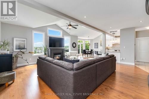 773 Klosters Drive, Waterloo, ON - Indoor Photo Showing Living Room With Fireplace