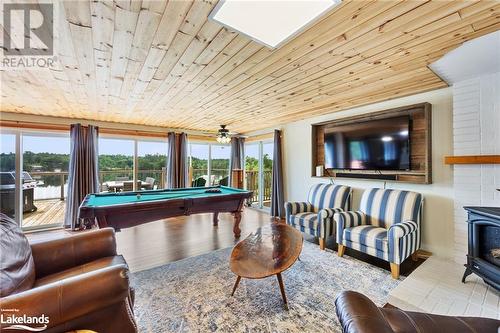 Sitting Area in Kitchen - 288 King'S Farm Road, Port Severn, ON - Indoor Photo Showing Living Room With Fireplace