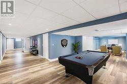 Digital staged area of the recreation room. - 
