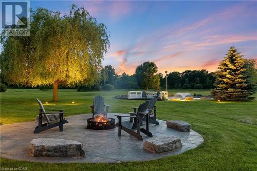 Swimming/Fishing pond with fountain - 551 Darby Road, Welland, ON - Outdoor With View
