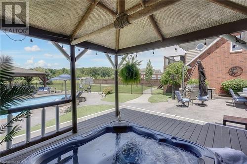 Hot tub with covered deck - 551 Darby Road, Welland, ON 