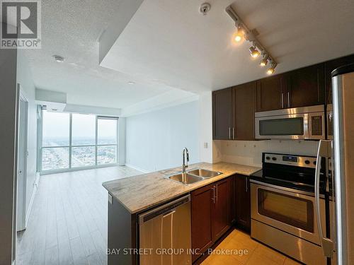 2207 - 3985 Grand Park Drive, Mississauga, ON - Indoor Photo Showing Kitchen With Double Sink