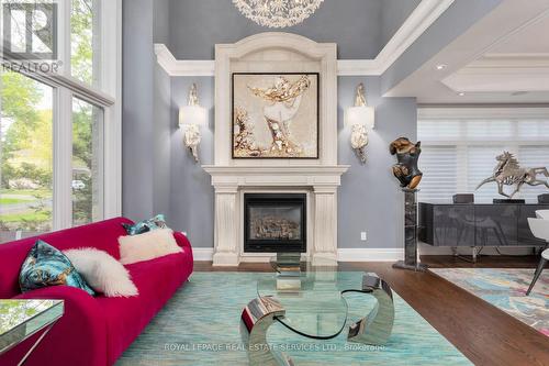 34 Nottingham Drive, Toronto, ON - Indoor Photo Showing Living Room With Fireplace