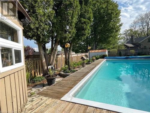 38 Crest Court, Cambridge, ON - Outdoor With In Ground Pool With Deck Patio Veranda With Backyard