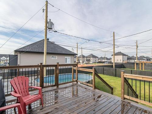Terrasse - 101 Rue Georges-Estu, Lavaltrie, QC - Outdoor With Above Ground Pool With Deck Patio Veranda