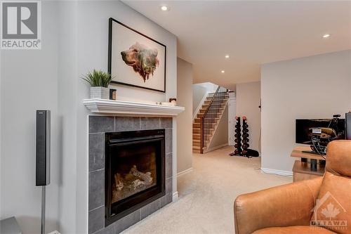 377 Memorial Grove, Ottawa, ON - Indoor Photo Showing Living Room With Fireplace