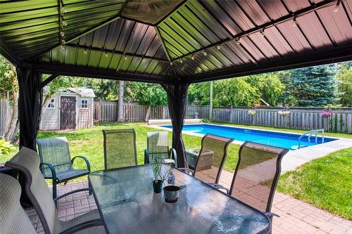 475 Mayzel Road, Burlington, ON - Outdoor With In Ground Pool With Deck Patio Veranda With Backyard