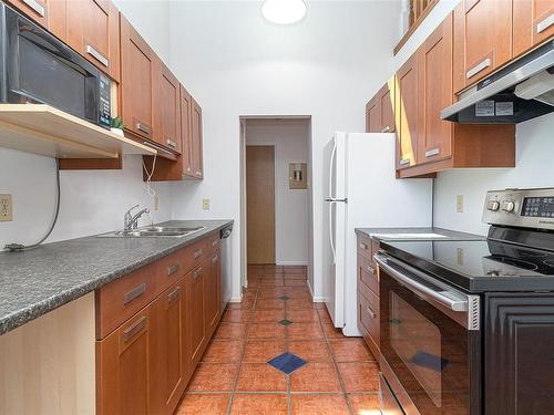 408-1619 Morrison St, Victoria, BC - Indoor Photo Showing Kitchen With Double Sink