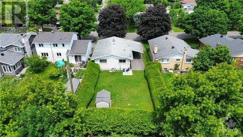 Drone View of the Hedged Backyard - 2702 Traverse Drive, Ottawa, ON - Outdoor