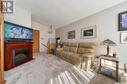 1369 King Crescent, Moose Jaw, SK - Indoor Photo Showing Living Room With Fireplace