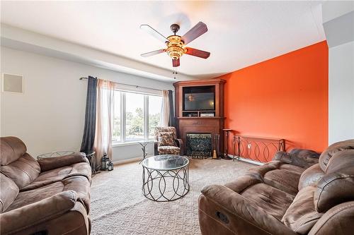 Family Room - 25 Richdale Drive, Hamilton, ON - Indoor Photo Showing Living Room With Fireplace